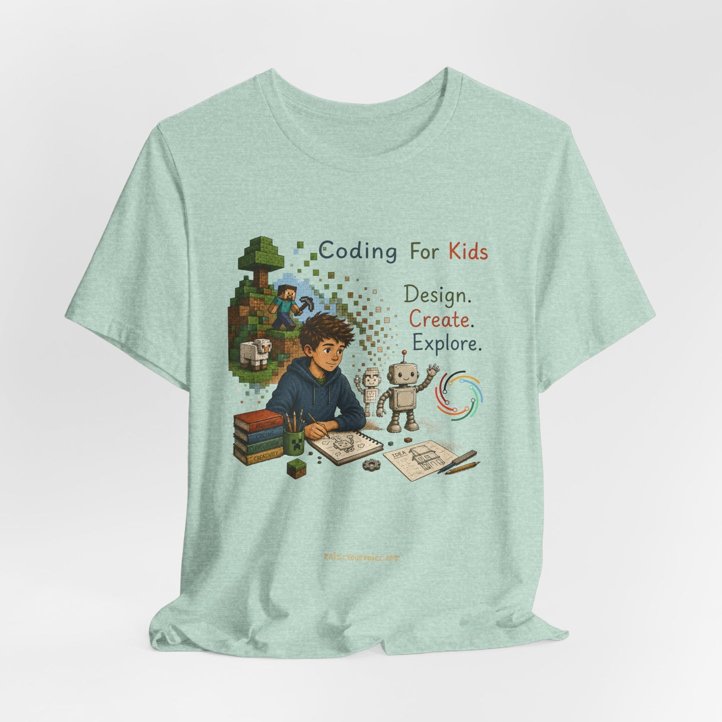 Coding for Kids Game Design Create Explore  – Unisex Jersey Short Sleeve Tee