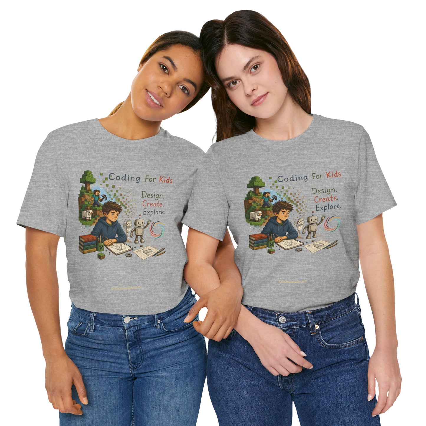 Coding for Kids Game Design Create Explore  – Unisex Jersey Short Sleeve Tee