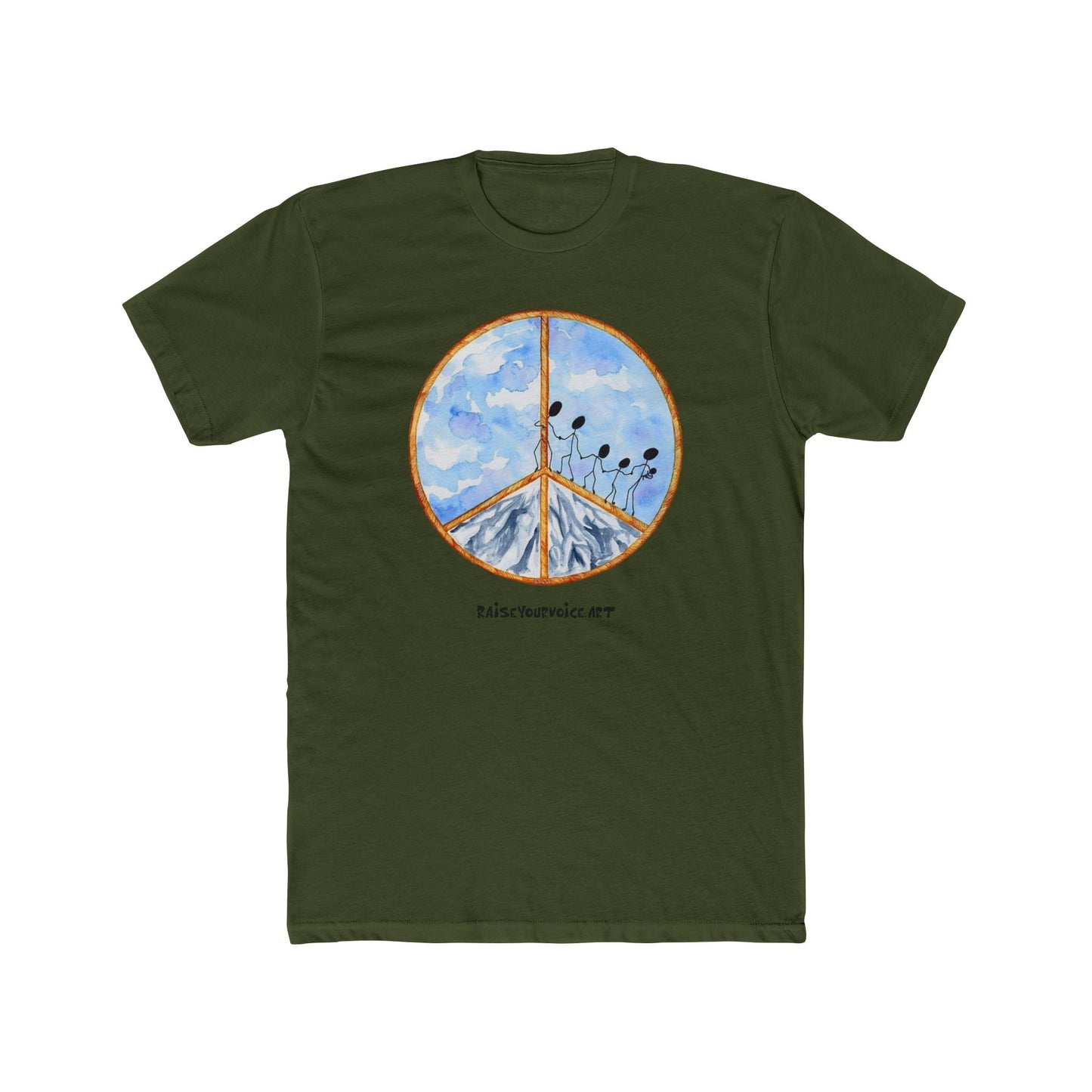 Peace and Peaceful Sky Unisex Cotton Crew Tee - Relaxed Fit, Nature-Inspired Graphic T-Shirt
