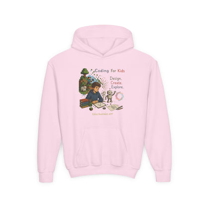 Coding For Kids Game Design Create Explore  – Youth Heavy Blend Hooded Sweatshirt