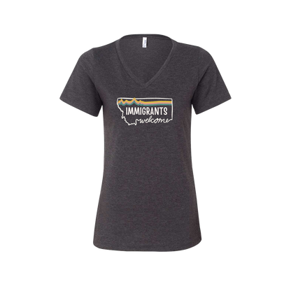 Soft Landing Missoula – 10 Years Welcome, women's v-neck tee.