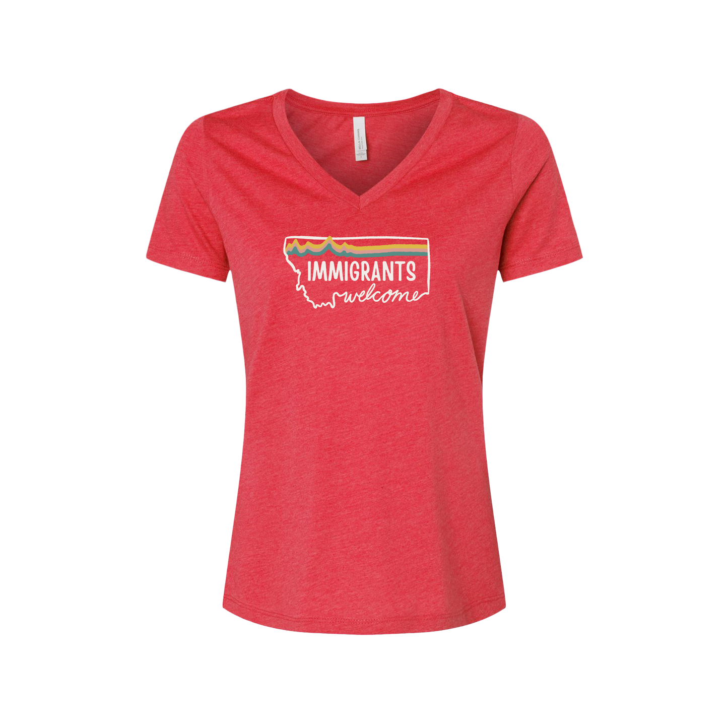 Soft Landing Missoula – 10 Years Welcome, women's v-neck tee.