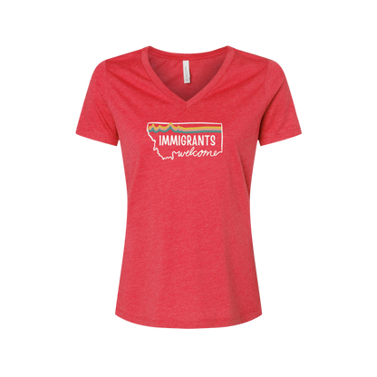 Soft Landing Missoula – 10 Years Welcome, women's v-neck tee.