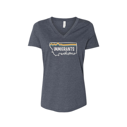 Soft Landing Missoula – 10 Years Welcome, women's v-neck tee.