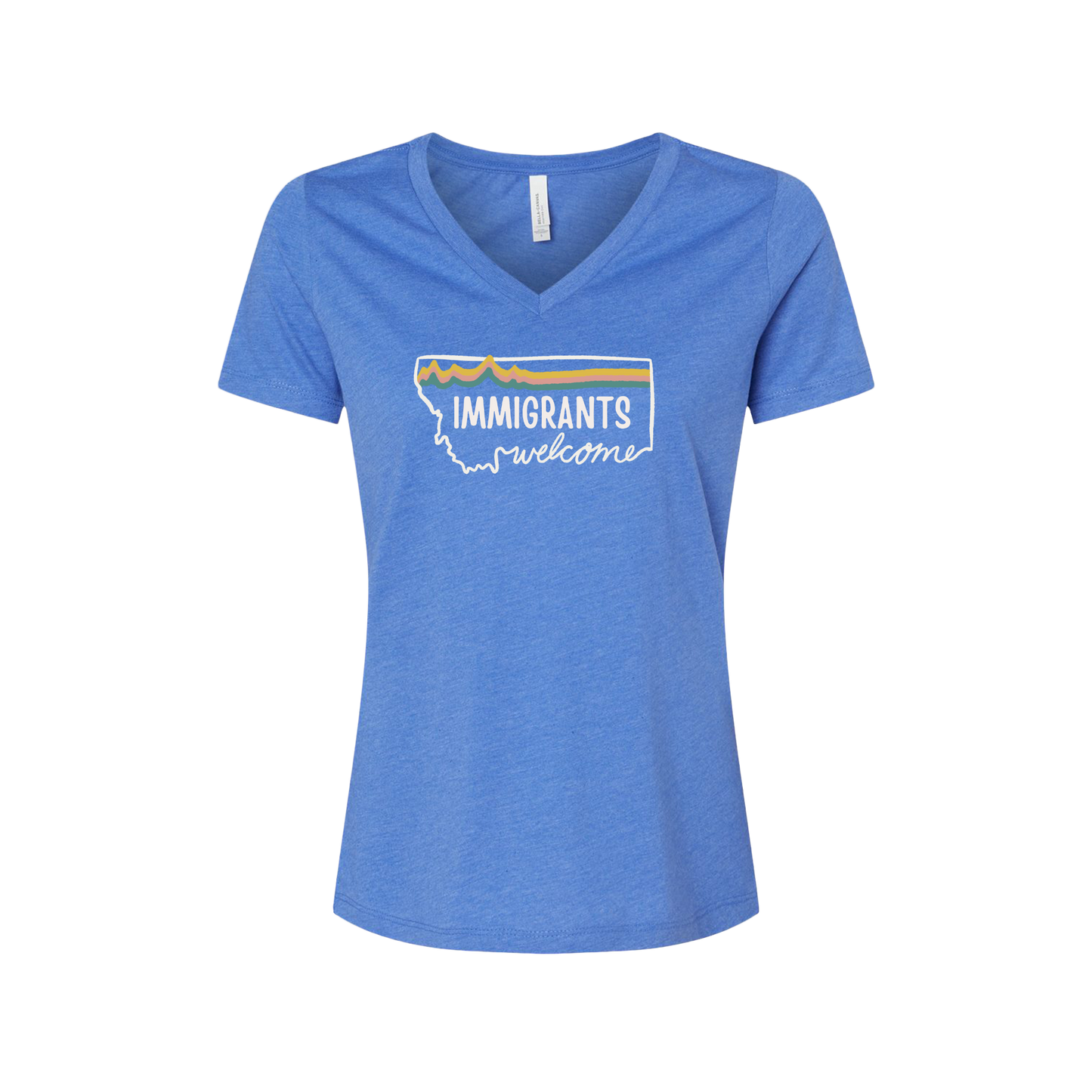 Soft Landing Missoula – 10 Years Welcome, women's v-neck tee.