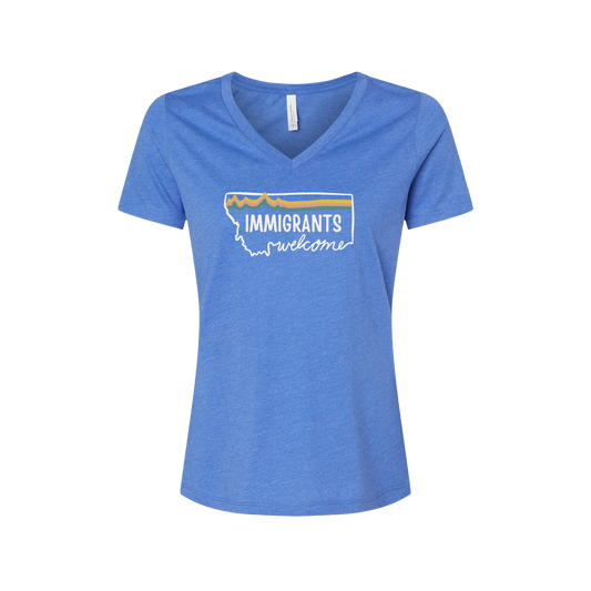 Soft Landing Missoula – 10 Years Welcome, women's v-neck tee.