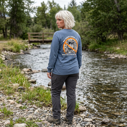 No Sheep Creek Mine, Don’t Pollute The Root, image on the back - Unisex Long Sleeve