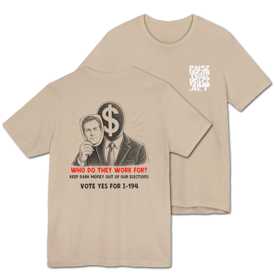 The Montana Plan, Who Do They Work For?, image on the back, Unisex Jersey Short Sleeve Tee