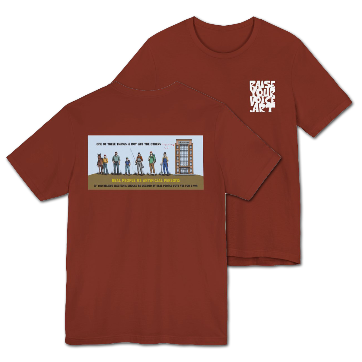 The Montana Plan, Real People, image on the back, Unisex Jersey Short Sleeve Tee