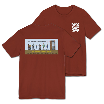 The Montana Plan, Real People, image on the back, Unisex Jersey Short Sleeve Tee