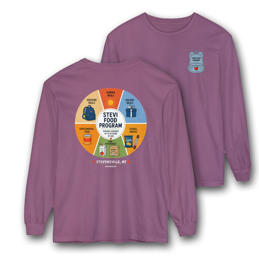 Stevi Food Program in the round, image on the back - Unisex Long Sleeve