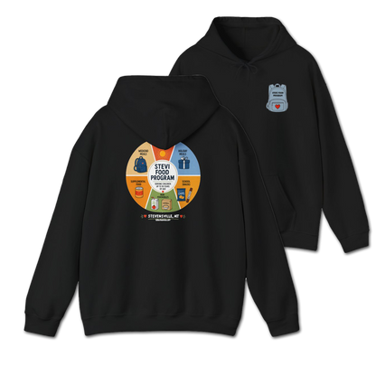 Stevi Food Program In The Round, image on the back – Unisex Heavy Blend™ Hooded Sweatshirt
