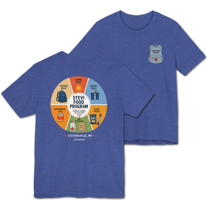Stevi Food Program in the round, image front and bak – Unisex Jersey Short Sleeve Tee
