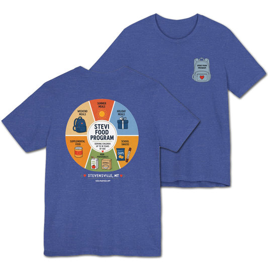 Stevi Food Program in the round, image front and bak – Unisex Jersey Short Sleeve Tee