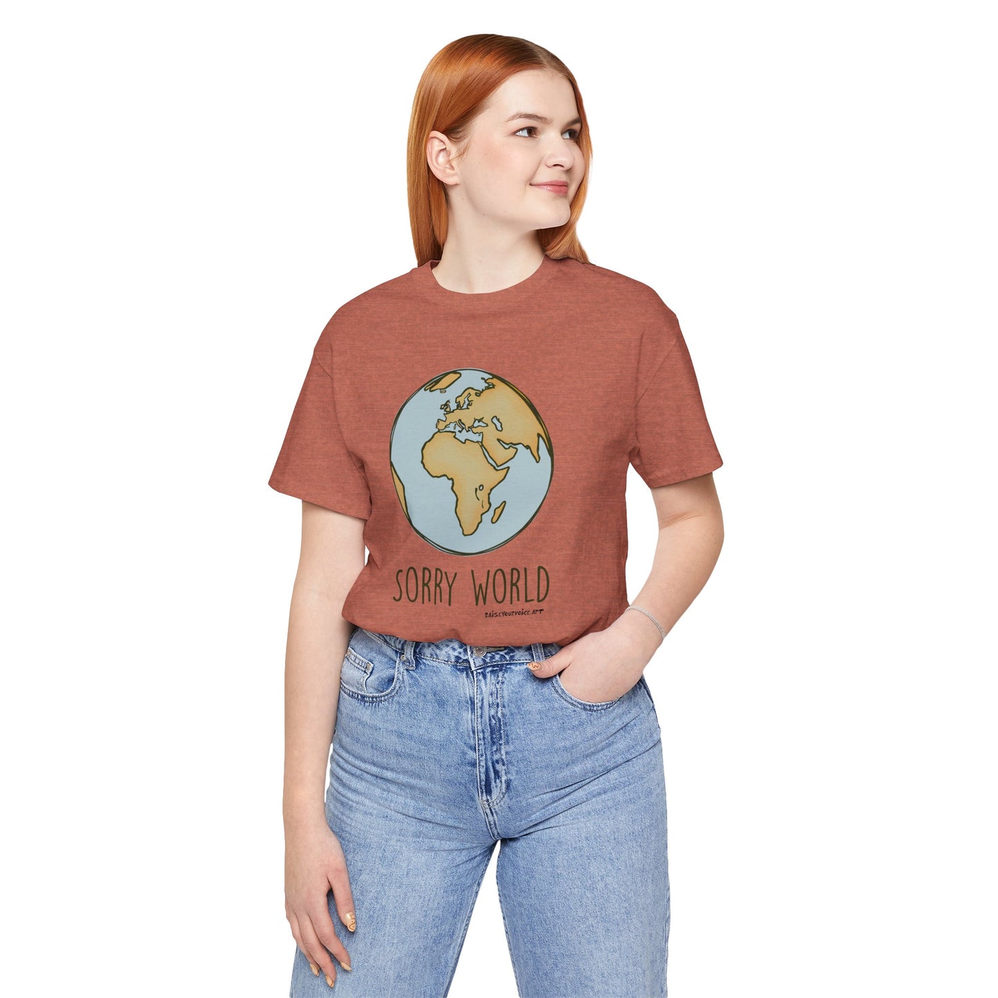 Sorry World Tee, Unisex Graphic T-Shirt, Casual Wear, s, Eco-Friendly Fashion