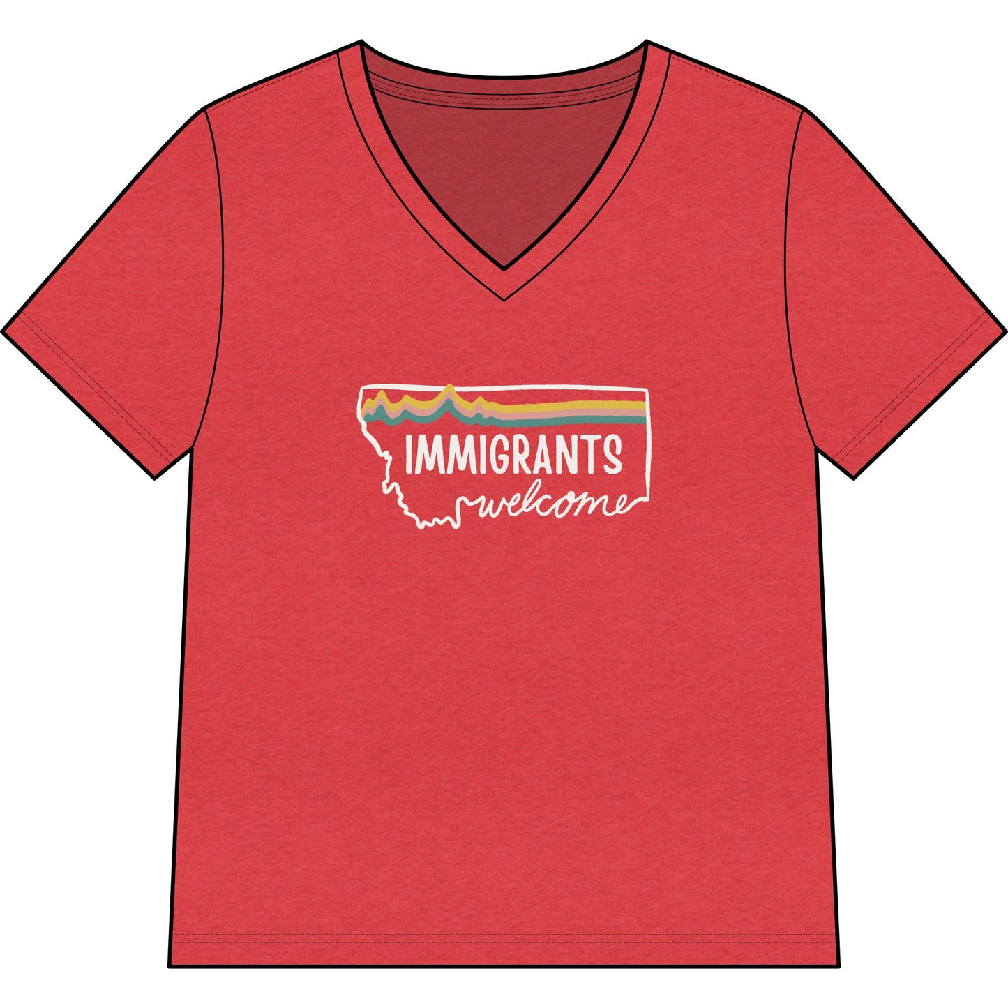 Soft Landing Missoula – 10 Years Welcome, women's v-neck tee.