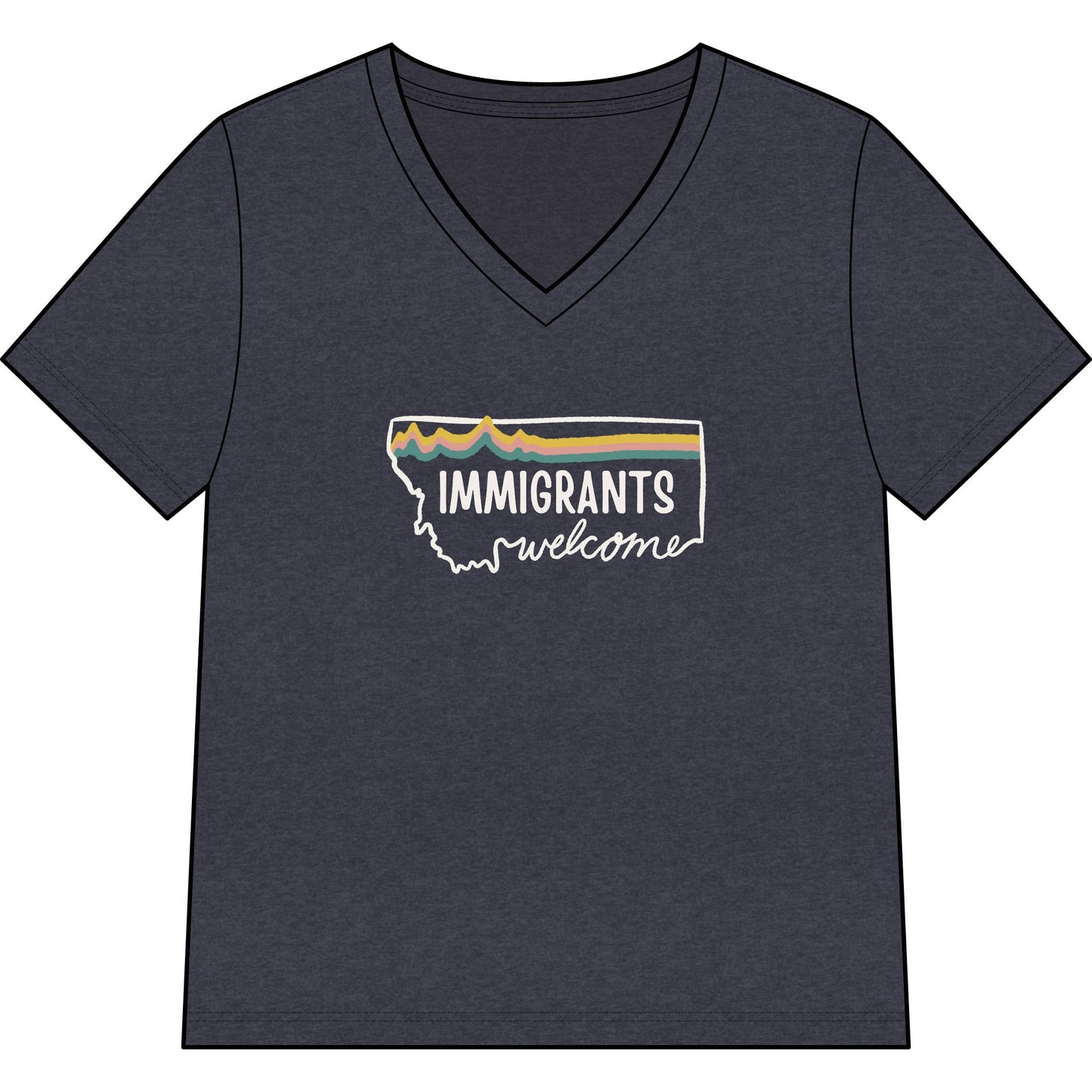 Soft Landing Missoula – 10 Years Welcome, women's v-neck tee.