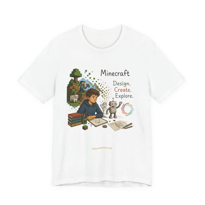 Coding for Kids Minecraft Design Create Explore  – Unisex Jersey Short Sleeve Tee