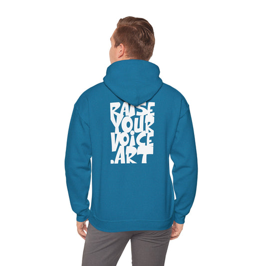 Create. Connect. Act. RaiseYourVoice. Art. Unisex Hoodie