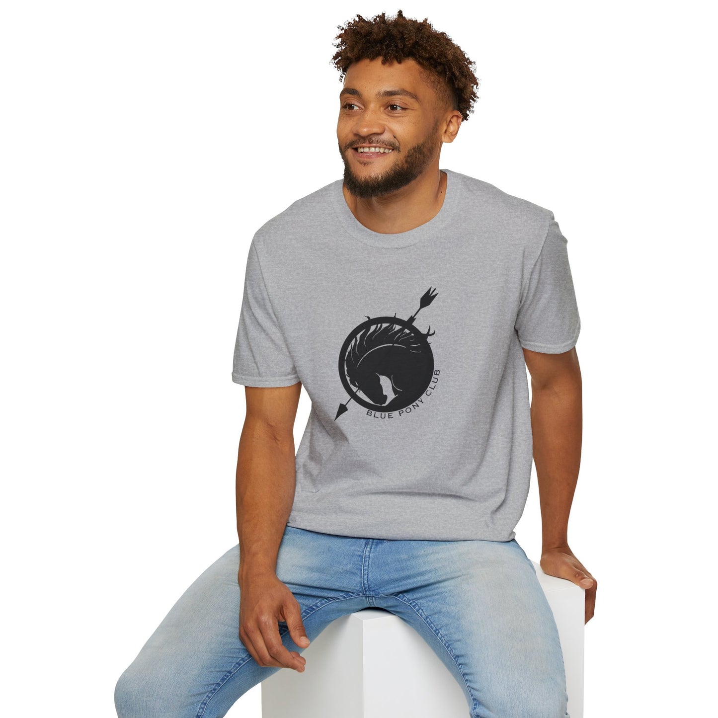 Blue Pony Club & Social Justice Message - Unisex Softstyle T-Shirt