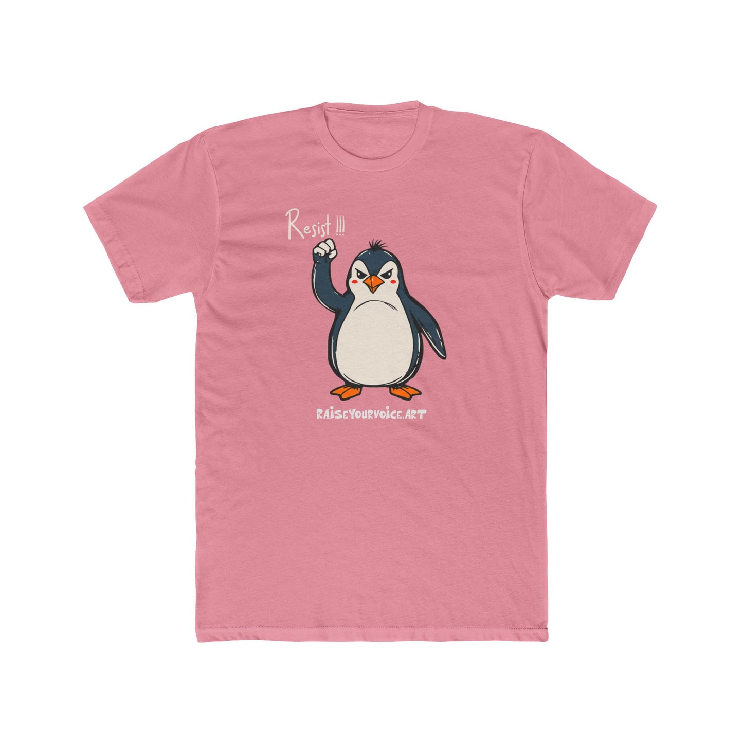 Penguins unite against Tariffs Unisex Cotton Crew Tee – Resist Penguin t-shirt