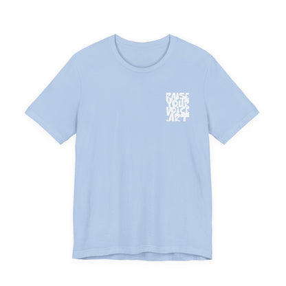 The Montana Plan, Who Do They Work For?, image on the back, Unisex Jersey Short Sleeve Tee