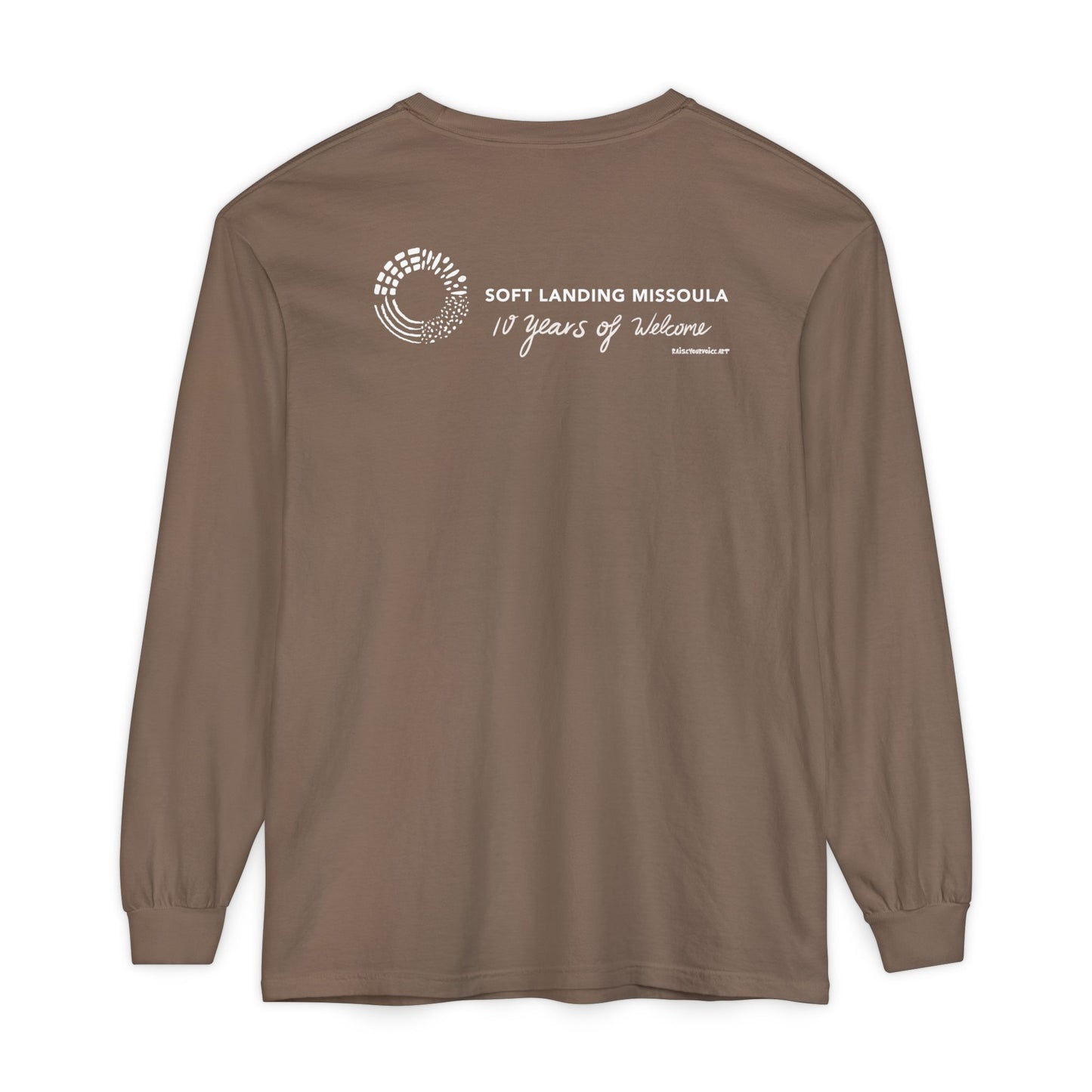Soft Landing Missoula - 10 Years Welcome, unisex long sleeve tee.