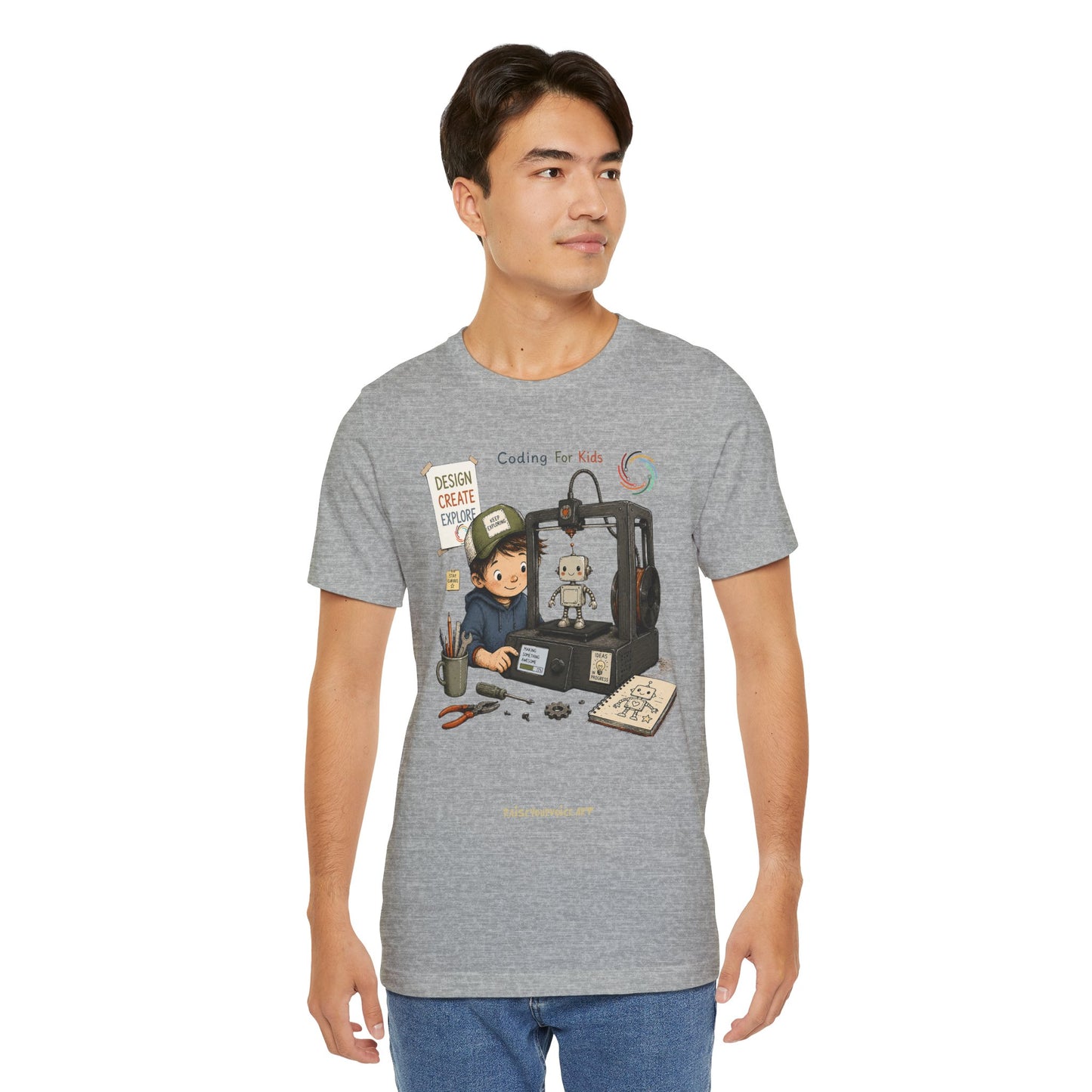 Coding for Kids 3D printing – Unisex Jersey Short Sleeve Tee