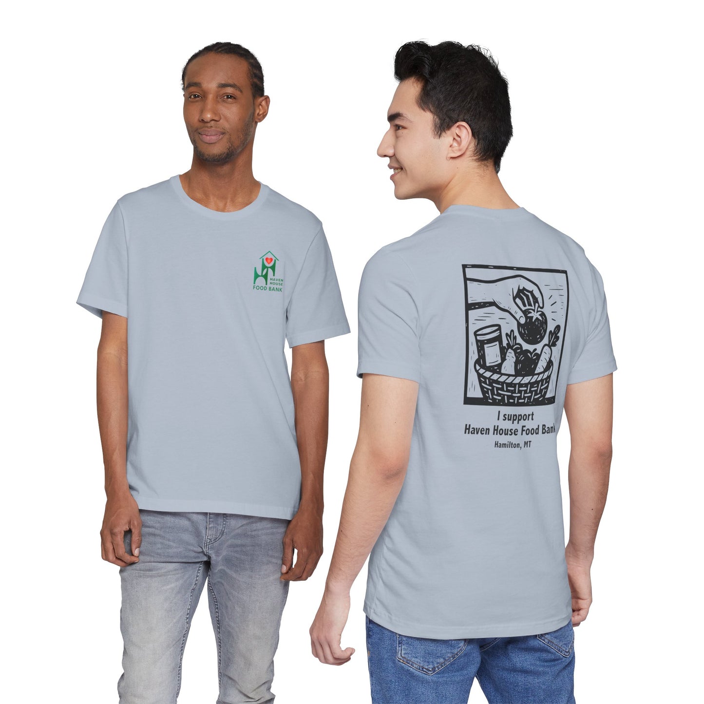 I support Haven House Food Bank – for all who enter, unisex tee