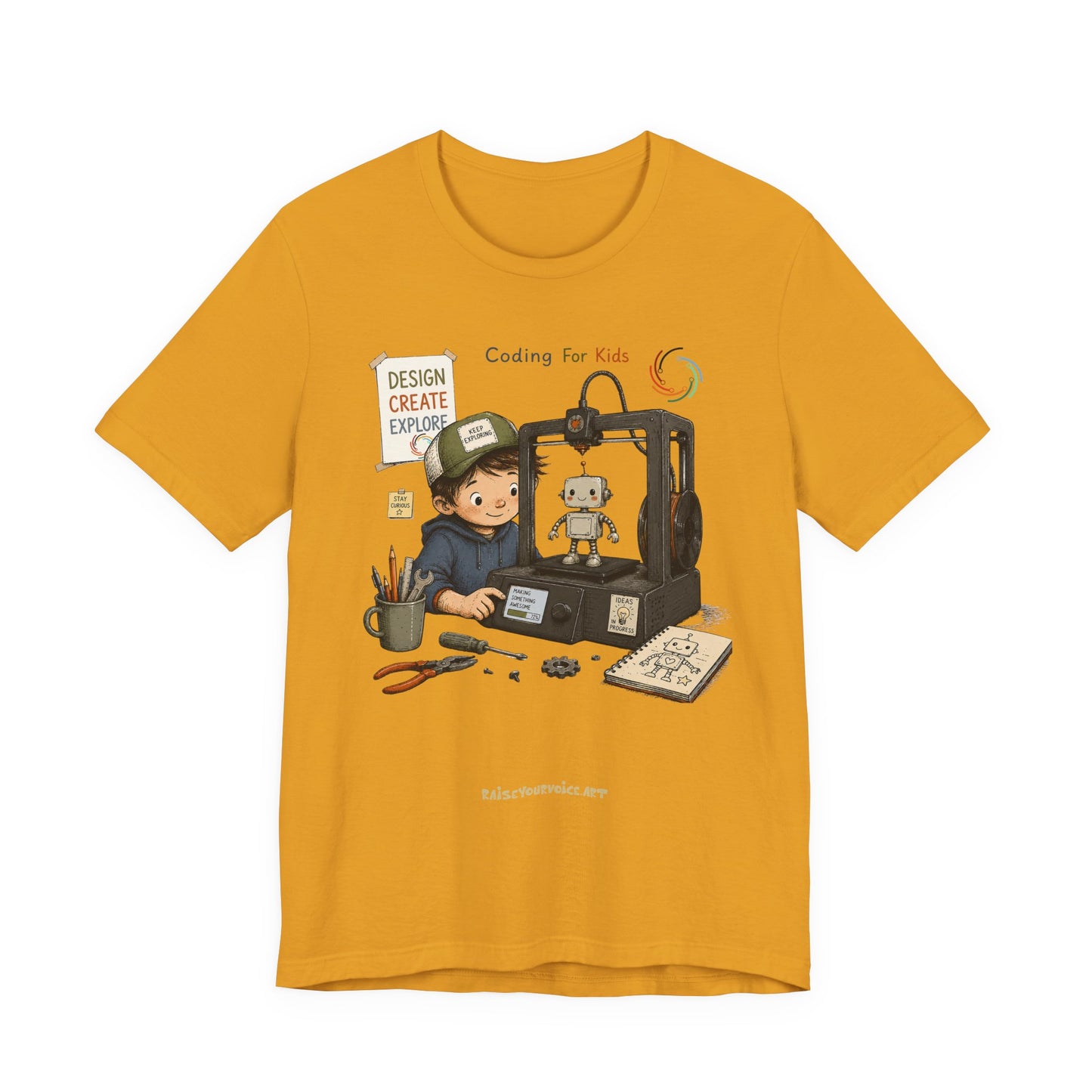 Coding for Kids 3D printing – Unisex Jersey Short Sleeve Tee