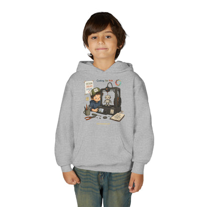 Coding for Kids 3D printing – Youth Heavy Blend Hooded Sweatshirt