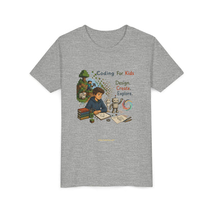 Coding For Kids Game Design Create Explore  – Youth Short Sleeve Tee