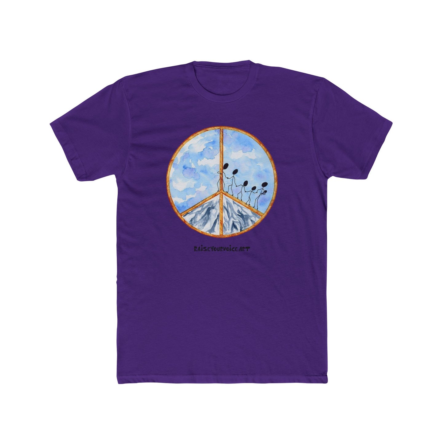 Peace and Peaceful Sky Unisex Cotton Crew Tee - Relaxed Fit, Nature-Inspired Graphic T-Shirt