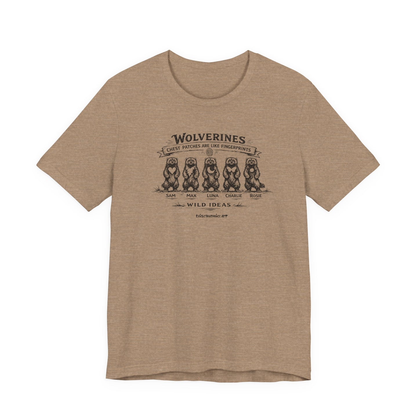 Wild Ideas, chest patch, unisex tee.