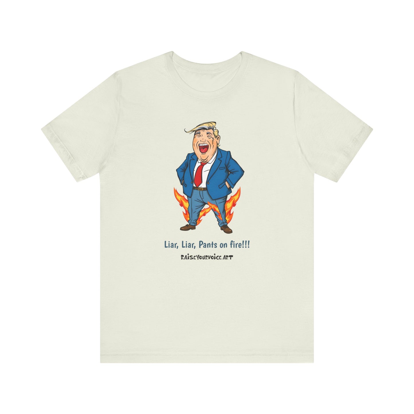 Funny Liar T-Shirt - Unisex Jersey Short Sleeve Tee with Humorous Political Cartoon