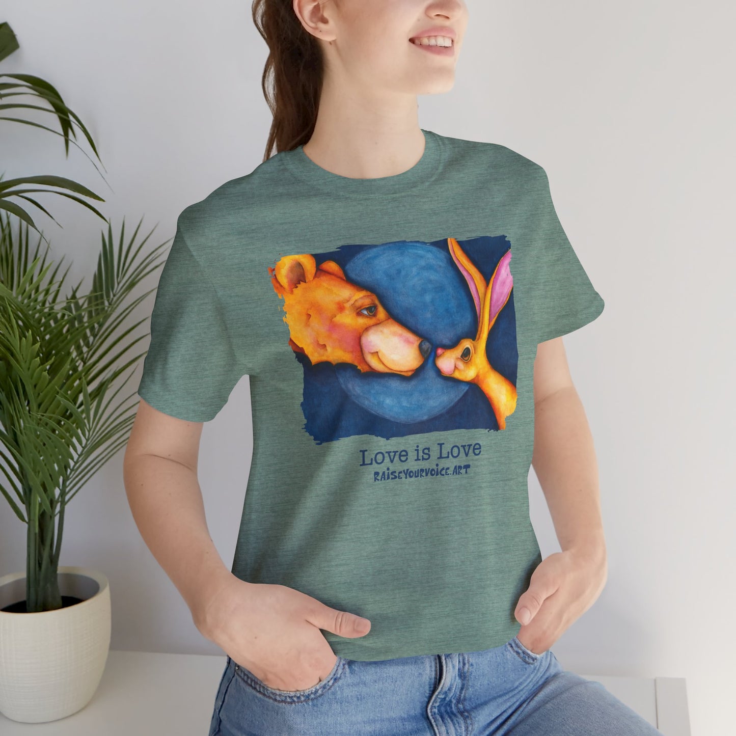Love is Love Unisex Jersey Tee - Cute Animal 'Lovers' Shirt