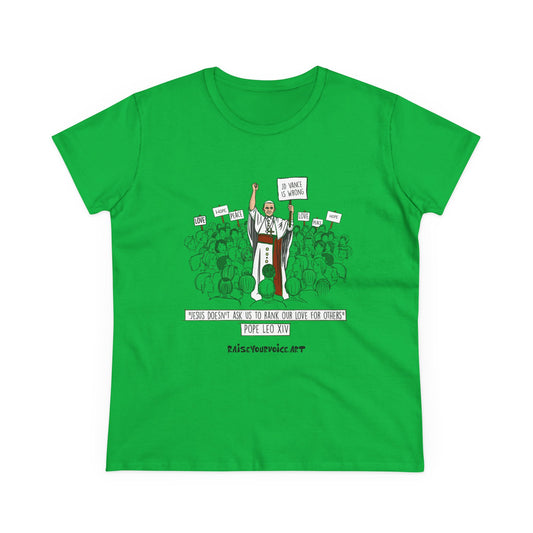 Inspirational Pope Leo Women's Midweight Cotton Tee - 'Love for Others' Pop Leo XIV Design