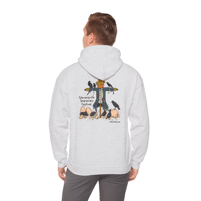 Stevensville Scarecrow Festival, image on the back – Unisex Heavy Blend™ Hooded Sweatshirt