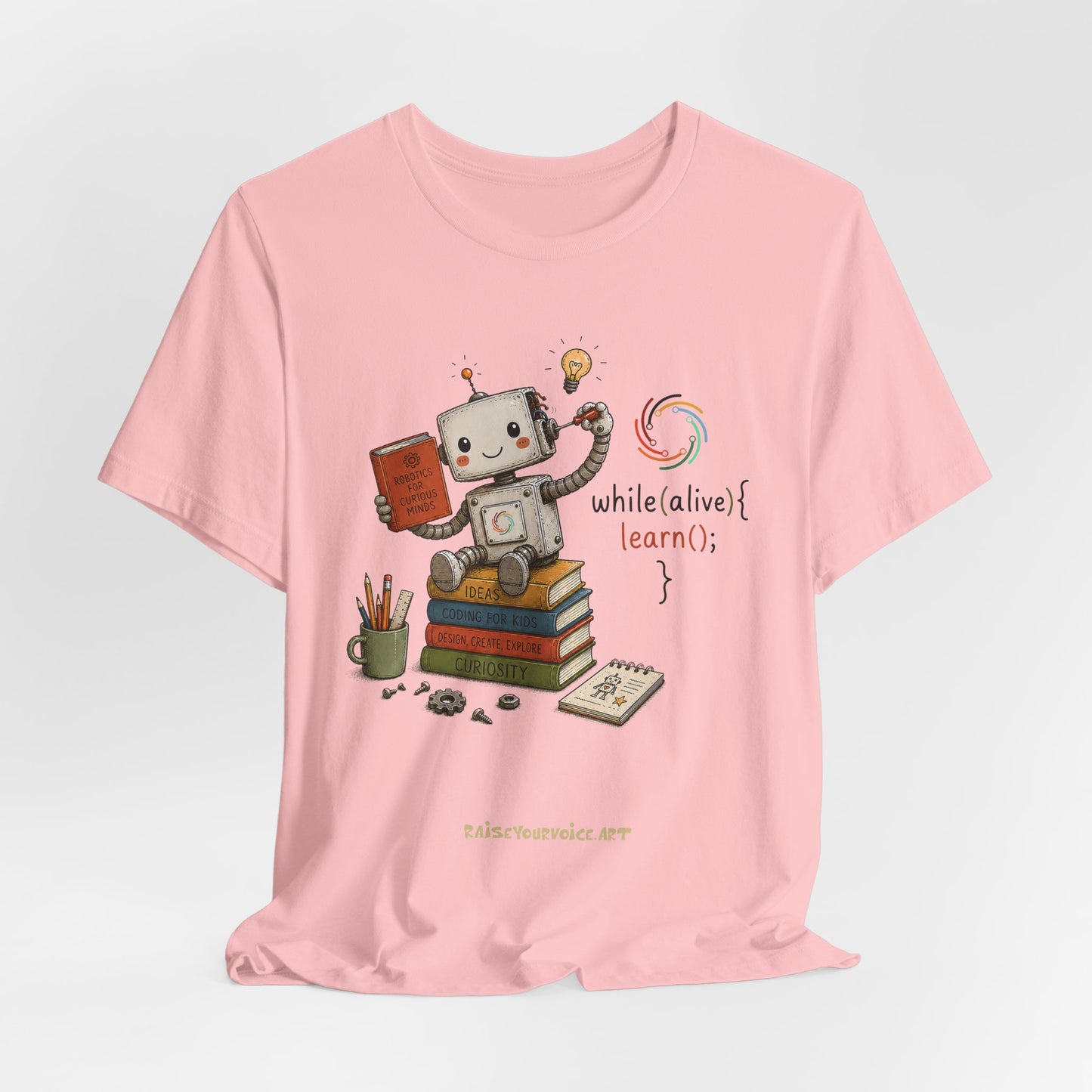 Coding for Kids while (alive) {learn ();} – Unisex Jersey Short Sleeve Tee