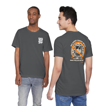 No Sheep Creek Mine, Don’t Pollute the Root, image on the back, Unisex Jersey Short Sleeve Tee