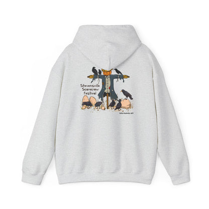 Stevensville Scarecrow Festival, image on the back – Unisex Heavy Blend™ Hooded Sweatshirt