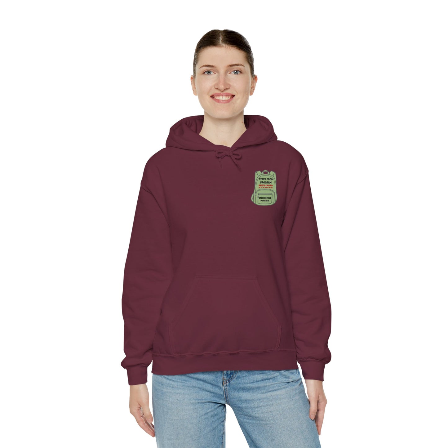Stevi Food Program In The Round, image on the back – Unisex Heavy Blend™ Hooded Sweatshirt