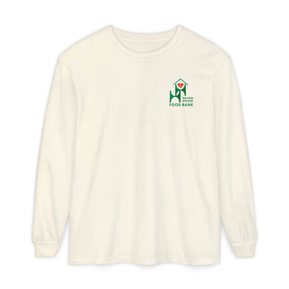 I support Haven House Food Bank – for all who enter, long sleeve tee