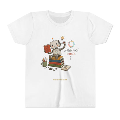 Coding for Kids while (alive) {learn ();} – Youth Short Sleeve Tee