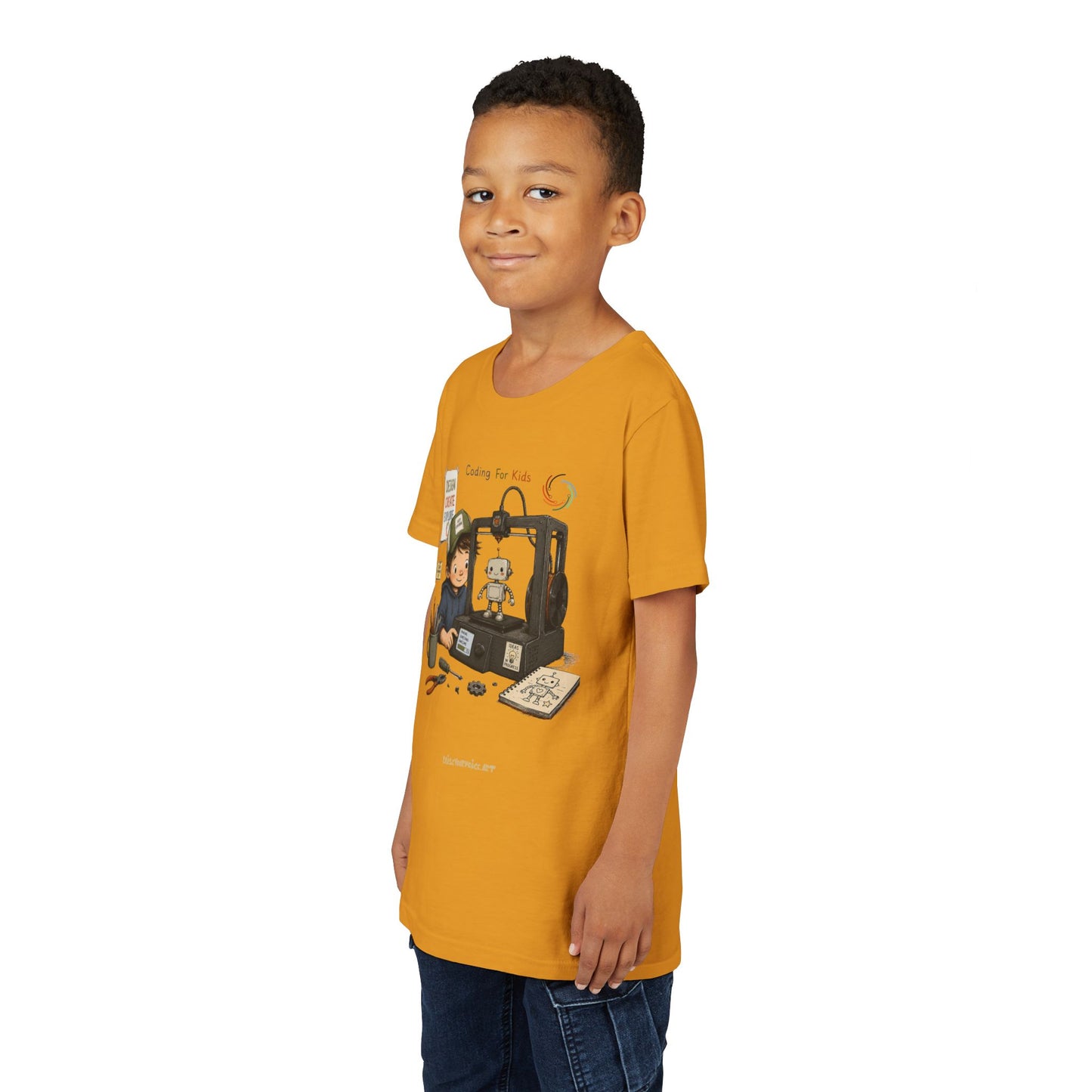 Coding for Kids 3D printing – Youth Short Sleeve Tee