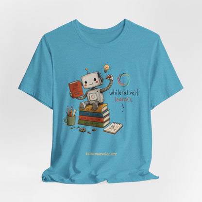 Coding for Kids while (alive) {learn ();} – Unisex Jersey Short Sleeve Tee