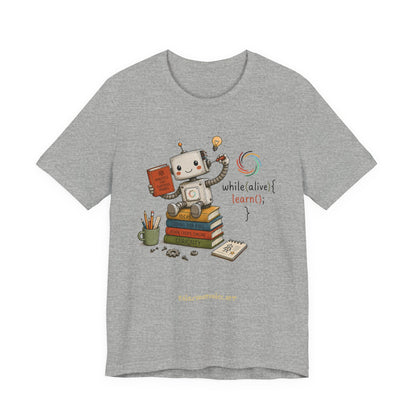 Coding for Kids while (alive) {learn ();} – Unisex Jersey Short Sleeve Tee