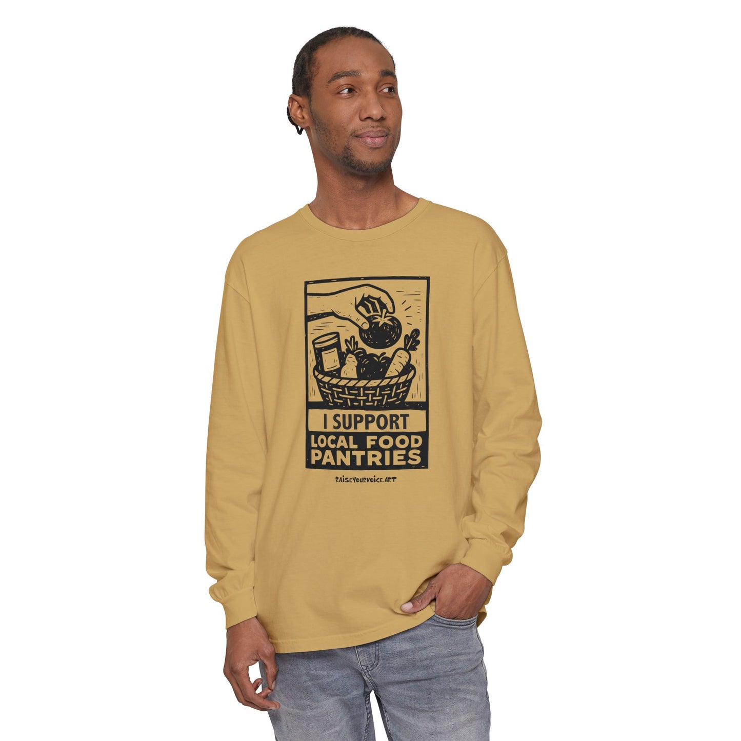 I Support Local Food Pantries, Food Security Awareness Long Sleeve Tee