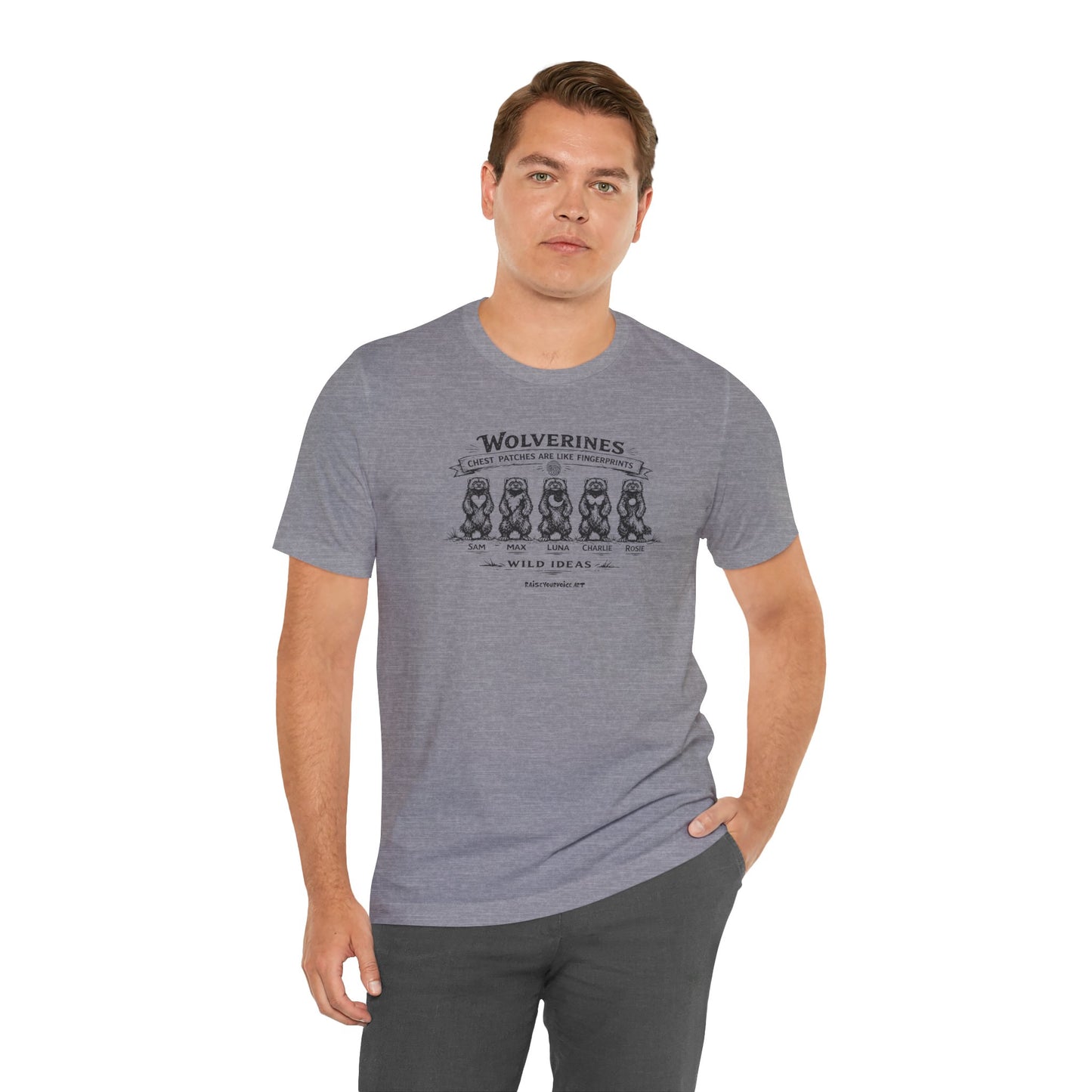 Wild Ideas, chest patch, unisex tee.