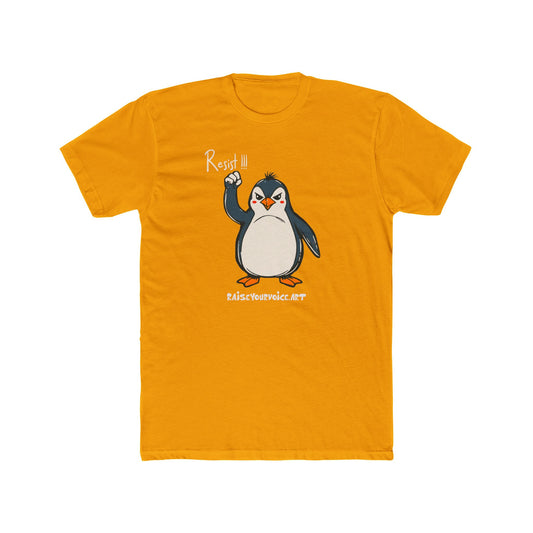 Penguins unite against Tariffs Unisex Cotton Crew Tee – Resist Penguin t-shirt